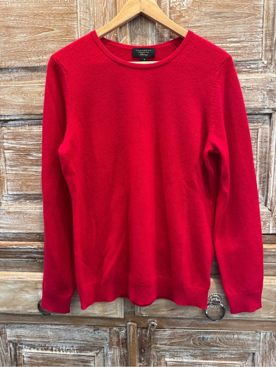Charter Club Sweaters - Cashmere Charter Club Soft Luxury Bright Red Crewneck Lightweight Sweater